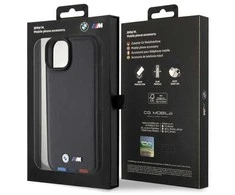 Apple iPhone 15 Plus BMW odinis dėklas Stamp Tricolor (BMHCP15M22PTDK) juodos spalvos