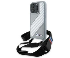 BMW BMHCP16X23PSCCG Apple iPhone 16 Pro Max 6.9" dėklas telefonui pilkos spalvos M Edition Carbon Stripe &amp; Strap