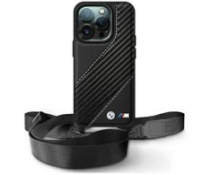 BMW BMHCP16X23PSCCK Apple iPhone 16 Pro Max 6.9" dėklas telefonui juodos spalvos M Edition Carbon Stripe &amp; Strap