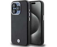 Dėklas BMW BMHMP15L23PUFWK Apple iPhone 15 Pro 6.1″ juodos spalvos Signature Wrapped Metal MagSafe