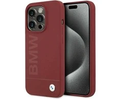 Apple iPhone 15 Pro BMW dėklas silikoninis Big Logo MagSafe (BMHMP15LSLBLRE) raudonos spalvos