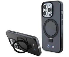 BMW BMHMP15LURSK Apple iPhone 15 Pro 6.1" dėklas telefonui juodos spalvos hardcase Ring Stand M Collection MagSafe