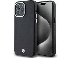 Dėklas BMW BMHMP15X23PUFWK Apple iPhone 15 Pro Max 6.7″ juodos spalvos Signature Wrapped Metal MagSafe