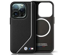 BMW BMHMP16L23PUCPK Apple iPhone 16 Pro 6.3" juodos spalvos dėklas M Perforated Twisted Line MagSafe