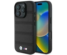 BMW M Perforated And Stitched Line MagSafe case Apple iPhone 16 Pro - dėklas telefonui juodos spalvos