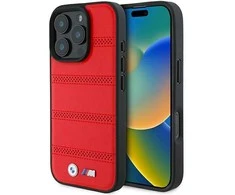 BMW M Perforated And Stitched Line MagSafe case Apple iPhone 16 Pro - dėklas telefonui raudonos spalvos