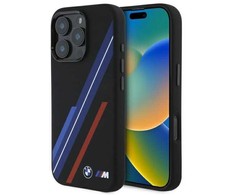 BMW BMHMP16L23SSPK Apple iPhone 16 Pro 6.3" dėklas telefonui juodos spalvos Silikoninis Random Lines MagSafe