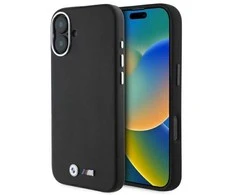 BMW BMHMP16M23 PMWK Apple iPhone 16 Plus 6.7″ juodos spalvos kietas dėklas M Smooth Full Wrapped Metal MagSafe