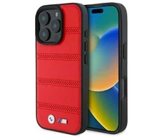Dėklas BMW BMHMP16X23PUSPR Apple iPhone 16 Pro Max 6.9" raudona/raudona M perforuota ir susiūta linija MagSafe