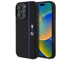 BMW BMHMP16X23SHEB Apple iPhone 16 Pro Max 6.9" dėklas telefonui juodos spalvos Silikoninis Hexagon Line MagSafe