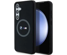 Samsung Galaxy S24 Plus BMW Dėklas M silikoninis Printed Ring MagSafe (BMHMS24M23SROK) juodos spalvos