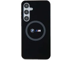 Samsung Galaxy S24 Plus BMW Dėklas M silikoninis Printed Ring MagSafe (BMHMS24M23SROK) juodos spalvos