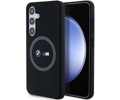 Samsung Galaxy S24 BMW Dėklas M silikoninis Printed Ring MagSafe (BMHMS24S23SROK) juodos spalvos