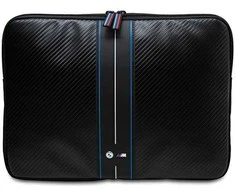 Nešiojamo kompiuterio krepšys 14" BMW Sleeve Carbon Mėlyna Stripes (BMCS14COMSCAKL) juodos spalvos