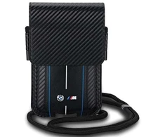 Krepšys BMW Wallet Krepšys Carbon Mėlyna Stripes (BMPSP15XMSCAKL) dėklas telefonui juodos spalvos