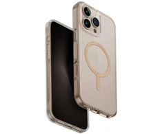 Uniq Clario Magclick įkrovimo dėklas, skirtas iPhone 16 Pro Max – skaidrus auksinis