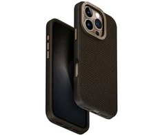 Uniq Keva Max Magclick įkrovimo kameros stovo dėklas, skirtas iPhone 16 Pro – rudas
