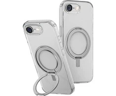„Uniq Swivix 360“ besisukantis dėklas su atrama, skirtas „iPhone 16e“ – permatomas