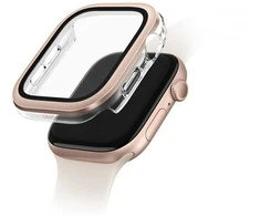 Dėklas UNIQ Voute skirtas Apple Watch Series 10 46mm apsauginis stiklas rožinio aukso spalvos