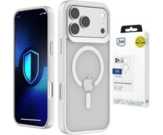 Dėklas 3Mk apsaugos 3mk dūminis „MagCase“, skirtas „iPhone 17 Pro“ – „Baltas-Translucent“