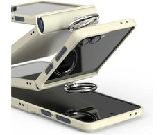 Dėklas Araree Aero Flex R East-Grip Ring do Samsung Galaxy Z Flip7 kreminė