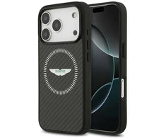 Dėklas Aston Martin HC Kevlar Counter Design MagSafe skirtas Apple iPhone 17 Pro juodos spalvos