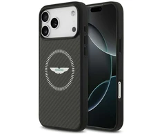 Dėklas Aston Martin HC Kevlar Counter Design MagSafe skirtas Apple iPhone 17 Pro Max juodos spalvos