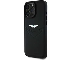 Dėklas Aston Martin HC Leather Victory Design Apple iPhone 16 Pro juodos spalvos
