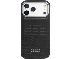 Dėklas Audi GT Synthetic Leather MagSafe skirtas Apple iPhone 17 Pro juodos spalvos