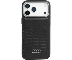 Dėklas Audi GT Synthetic Leather MagSafe Apple iPhone 17 Pro Max juodos spalvos