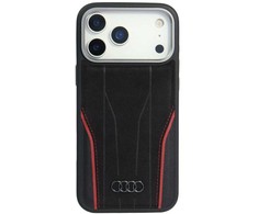 Dėklas Audi R8 Genuine Leather MagSafe skirtas Apple iPhone 17 Pro Max juodos spalvos-red