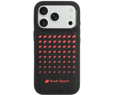 Dėklas Audi Sport Synthetic Leather MagSafe do iPhone 18 Pro / 17 Pro juoda