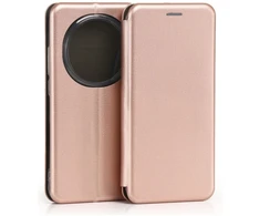 Dėklas Beline Book Magnetic do Honor Magic 8 Pro rožinė-auksinė
