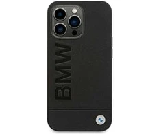 Dėklas BMW Leather Stamp Case for iPhone 14 Pro - Juodas