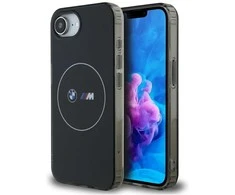 Dėklas BMW IML Metal Baltas Circle MagSafe iPhone 16e Case - Juodas
