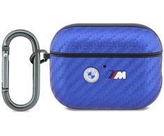 Dėklas BMW M Carbon Metal Logo skirta AirPods Pro 3 jasnomėlynos spalvos