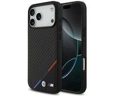 Dėklas BMW M Carbon Tricolor Line MagSafe Apple iPhone 17 Pro Max juodos spalvos