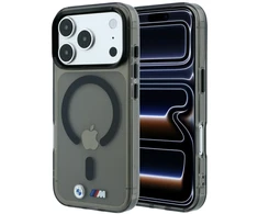 Dėklas BMW M IML Glossy Metal Logo &amp; Trims MagSafe Case, skirta iPhone 17 Pro / 18 Pro - Juoda