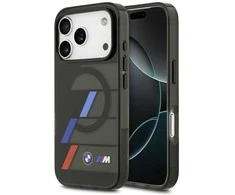 BMW M IML Metal Mygtukai Tricolor Lines MagSafe dėklas skirtas Apple iPhone 17 Pro Max Juodas