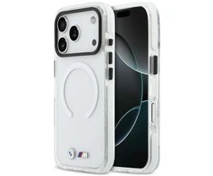 Dėklas BMW M IML Shockproof Metal Logos MagSafe Case for iPhone 17 Pro - Clear