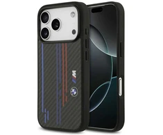 Dėklas BMW M Kevlar Lines &amp; Logo MagSafe skirtas Apple iPhone 17 Pro juodos spalvos