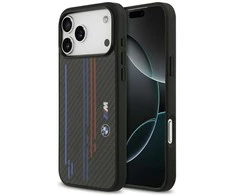 Dėklas BMW M Kevlar Lines &amp; Logo MagSafe skirtas Apple iPhone 17 Pro Max juodos spalvos