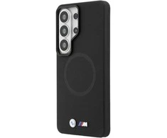 Dėklas BMW M metalinis „MagSafe“ logotipas, skirtas „Samsung Galaxy S26 Ultra“, juodas