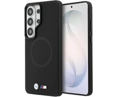 Dėklas BMW M metalinis „MagSafe“ logotipas, skirtas „Samsung Galaxy S26 Ultra“, juodas