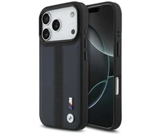 Dėklas BMW M Perforated Stripe Logo MagSafe Apple iPhone 17 Pro navy mėlynas