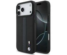 Dėklas BMW M Perforated Stripe Logo MagSafe Apple iPhone 17 Pro Max mėlynas