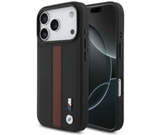 Dėklas BMW M Perforated Stripe Logo MagSafe Apple iPhone 17 Pro red