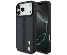 Dėklas BMW M Perforated Stripe Logo MagSafe Apple iPhone 17 Pro Max navy mėlynas