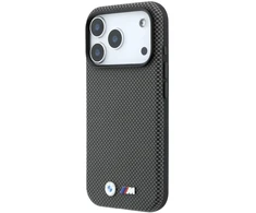 Dėklas BMW M Quadrille Kevlar Metal Logo MagSafe Case for iPhone 17 Pro / 18 Pro - Gray