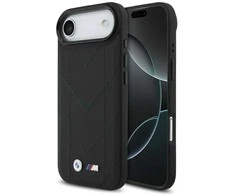 Dėklas BMW M Quilted Logo MagSafe Apple iPhone 17 Air juodos spalvos